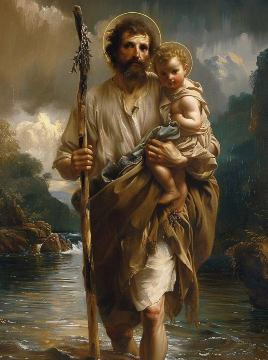 prayandfast2's tweet image. St. Christopher, holy patron of travelers, pray for us as we travel this week!