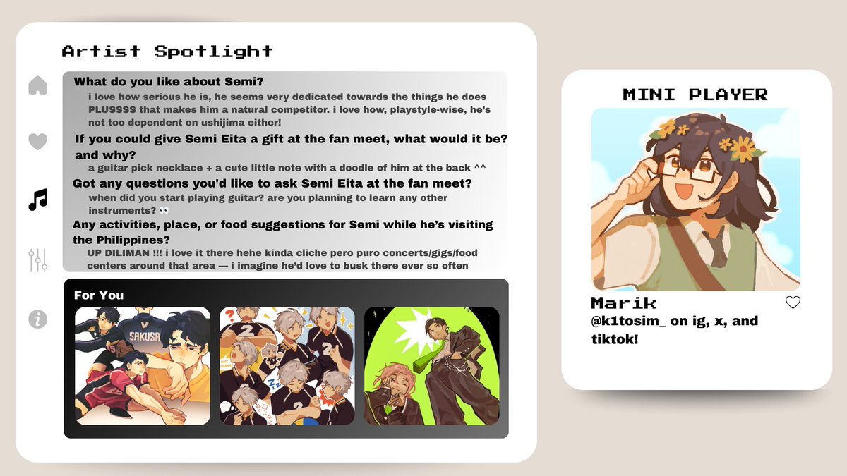 semieitacse's tweet image. ☆ Artist Spotlight: Marik
Dim the lights and cue the flair, our next artist takes center stage! @k1tosim_ will offer a look where echoes of old friendships and a stage that feels larger than life will collide, celebrating Semi throughout the years! ☆
#SetTheStageSemiCSE