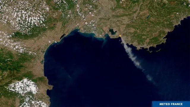 El incendio forestal de Marsella visto desde la estación espacial