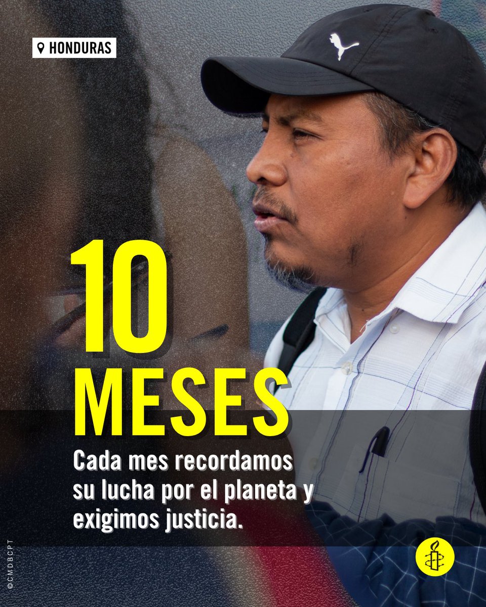 Amnistía Internacional Américas (@amnistiaonline) on Twitter photo 🇭🇳#Honduras
El ambientalista Juan López fue asesinado el 14 de septiembre de 2024 en el municipio de Tocoa. Juan era un luchador incansable, entonces el coordinador de <a href="/guapinolre/">Guapinol Exige Justicia</a>. Aún no hay nadie condenado por este crimen. Por eso, ¡exigimos #JusticiaParaJuanLópez! 🇭🇳#Honduras
El ambientalista Juan López fue asesinado el 14 de septiembre de 2024 en el municipio de Tocoa. Juan era un luchador incansable, entonces el coordinador de <a href="/guapinolre/">Guapinol Exige Justicia</a>. Aún no hay nadie condenado por este crimen. Por eso, ¡exigimos #JusticiaParaJuanLópez!