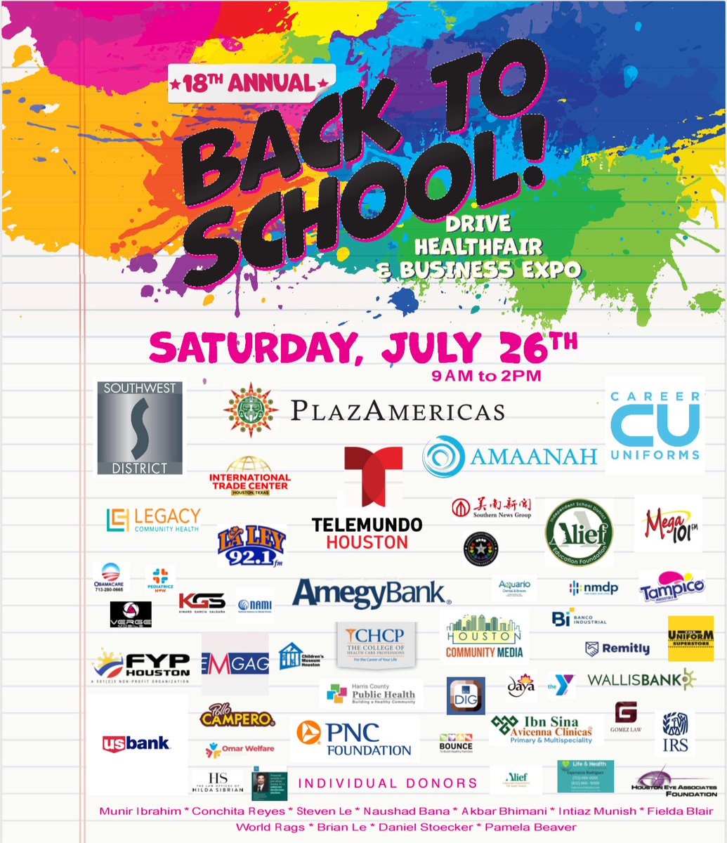 Back-to-School Drive &amp; Business Expo! 🛍️🎒
We’re excited to announce our upcoming Back-to-School Drive &amp; Business Expo — a day full of community, and connection!

<a href="/AliefISD/">Alief ISD</a>