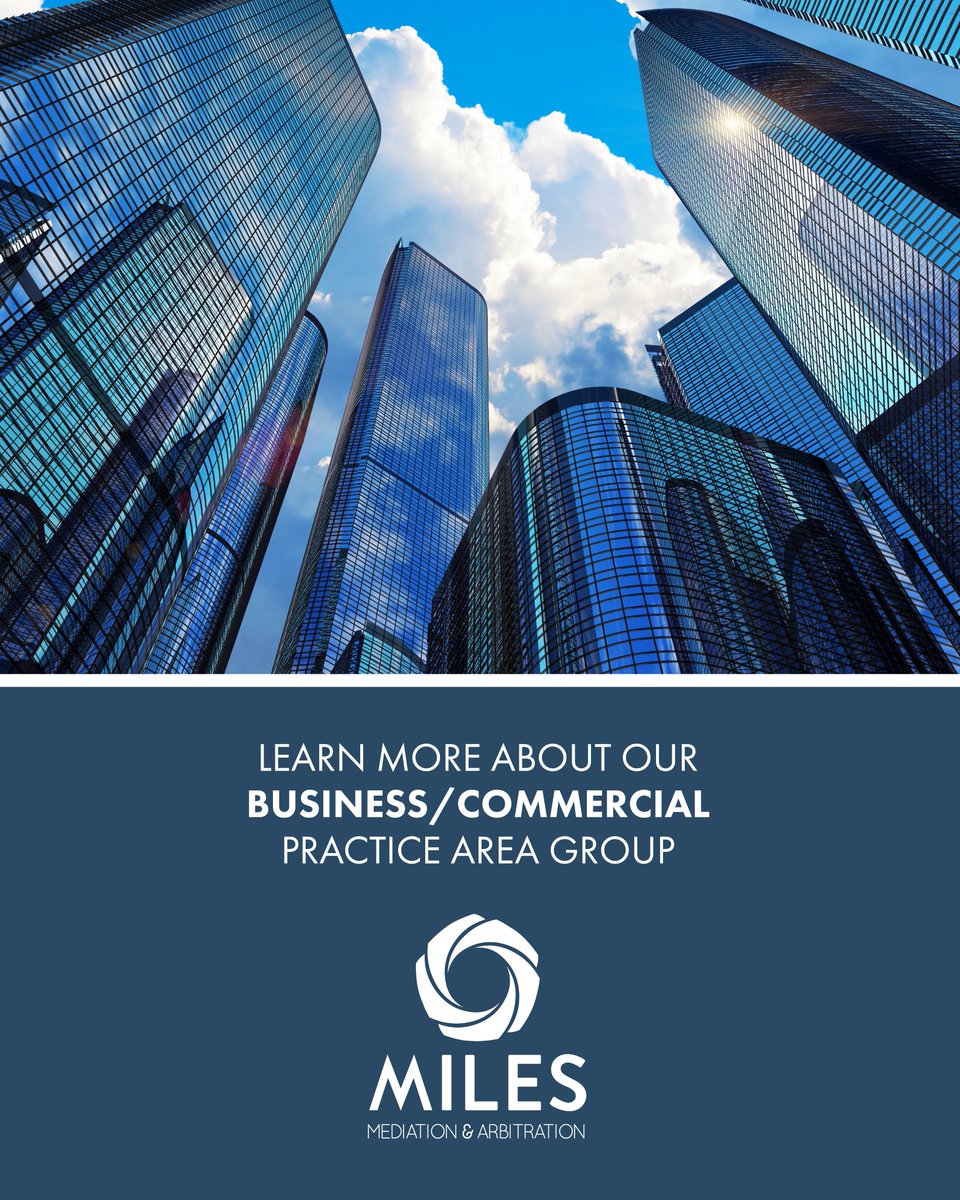 Handling a complicated business/commercial case? Our Business/Commercial Practice Area Group includes neutrals with experience and expertise in these kinds of cases. bit.ly/43jwpXP

#MilesAboveTheRest #mediation #ADR #BusinessLaw