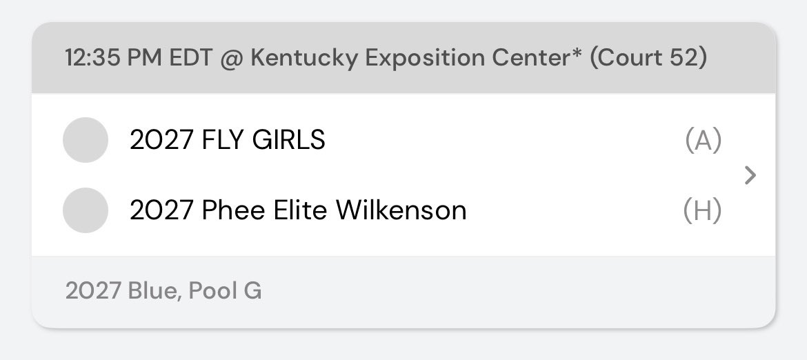 Gabriella Bonge (@gabbybonge2027) on Twitter photo Here’s our second game for the day. Nice win this morning!
<a href="/PheeElite/">Napheesa Collier Elite</a>
<a href="/PGHMissouri/">Prep Girls Hoops Missouri</a> Here’s our second game for the day. Nice win this morning!
<a href="/PheeElite/">Napheesa Collier Elite</a>
<a href="/PGHMissouri/">Prep Girls Hoops Missouri</a>
