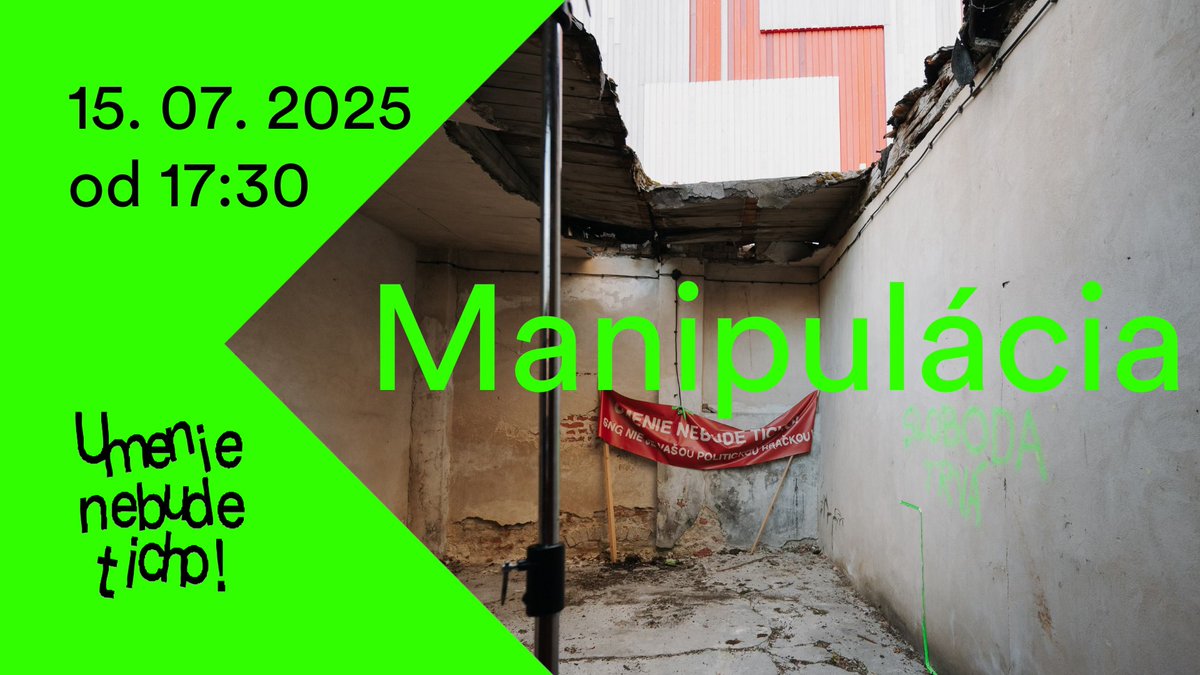 Príďte sa zajtra pozrieť pred garáže SNG. Moderujem debatu a otvoríme výstavu – Anna Daučíková a Monika a Bohuš Kubinskí. Umenie nebude ticho!