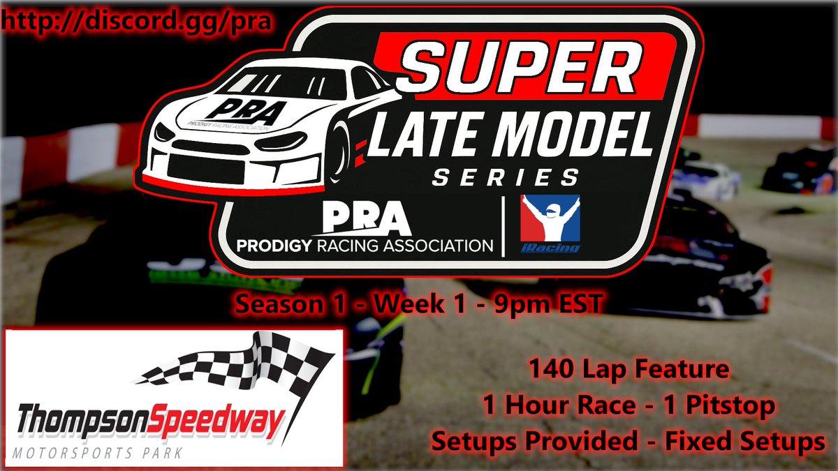 PRA | Super Late Model Series
Tonight at 9pm EST
discord.gg/pra