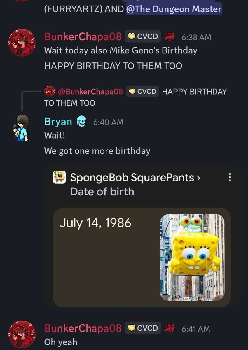 covercord's tweet image. Happy birthday! To @CjArtz1, @SleeplessDev30, Mike Geno and @SpongeBob?...