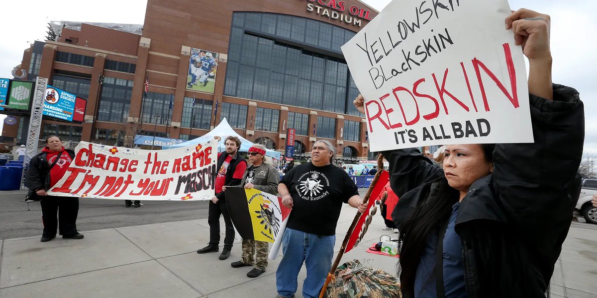 peterwdunphy's tweet photo. @CSDeMott @KotanDB87 @NFL_DovKleiman as a commanders fan, there's a lot of collective amnesia that there used to be protests by native americans at all of our games home and away... https://t.co/VlCOC8IkMy