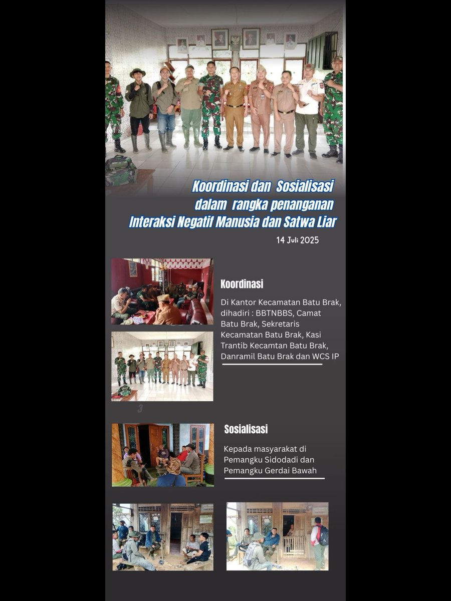 BBTNBBS's tweet photo. Sebagai upaya pemulihan pasca interaksi negatif antara manusia dan harimau sumatera, tim BBTNBBS, BKSDA dan pihak terkait melakukan pemasangan kamera trap dan kandang jebak sebagai bagian dari program mitigasi interaksi negatif manusia-satwa liar di Pekon Sukabumi, Kec. Batu Brak https://t.co/lLT4dttokt