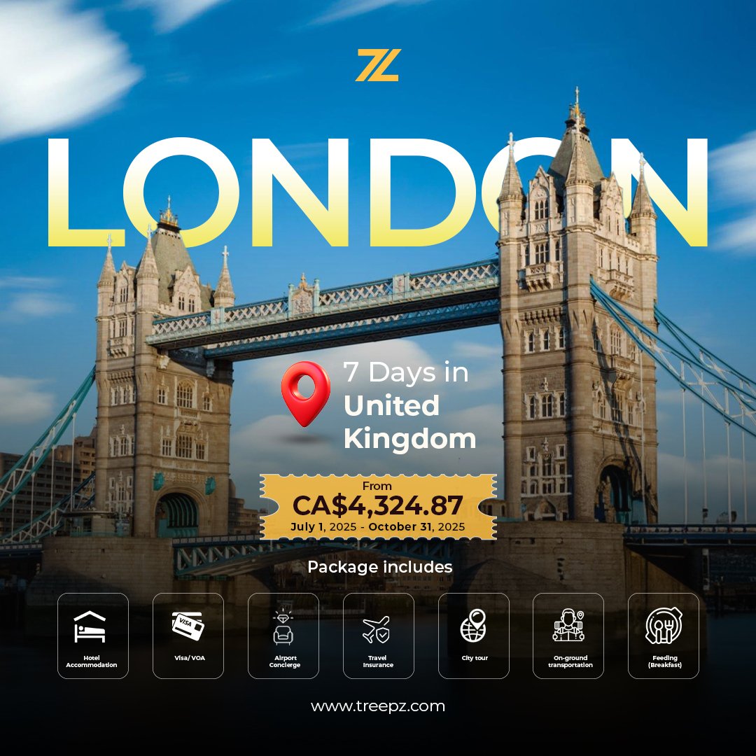 Rule your summer like royalty 👑

Experience the charm of Classic London and the grandeur of Buckingham Palace in a 7-day getaway you won’t forget. 

CA$4,324.87 | 7 Days of British elegance
Visit treepz.com to book now!