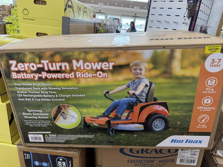 Your friends have Jeeps and Barbie cars. You're driving around the neighborhood in this. Not fake, actually a toy.