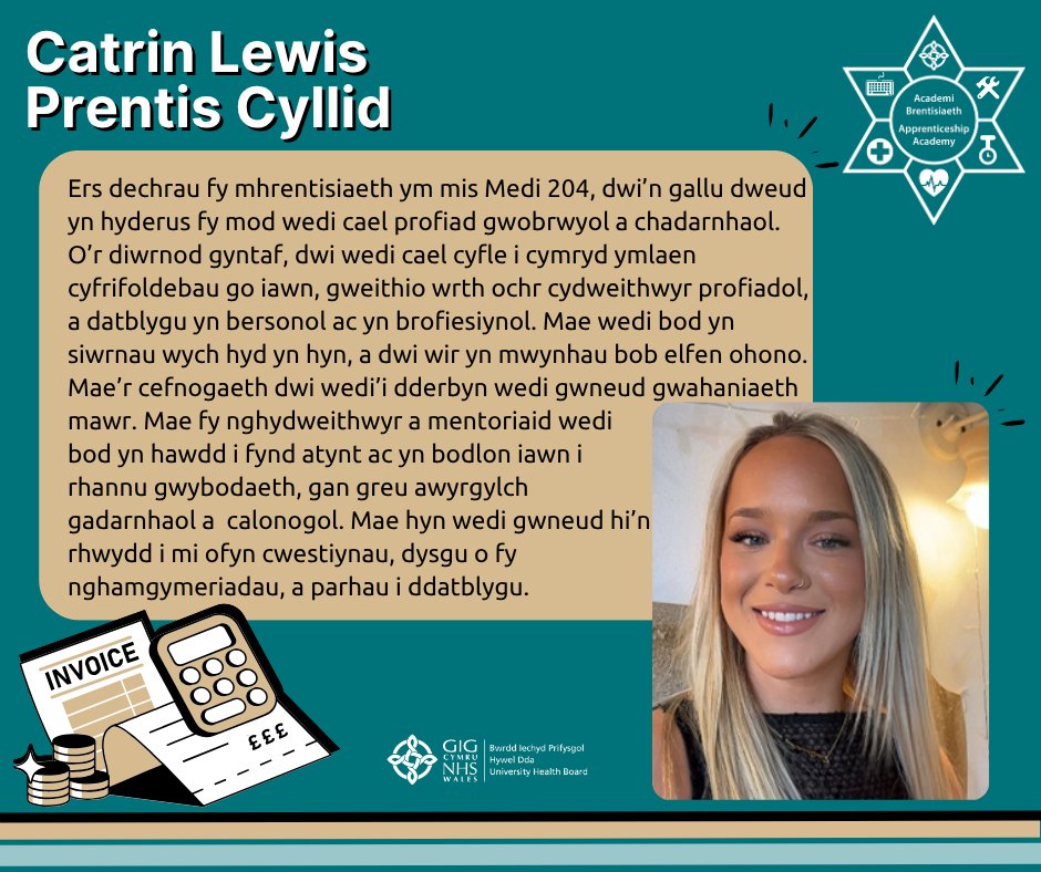 SwyddiHDdaJobs's tweet image. Diddordeb yn ein Prentisiaeth Cyllid?

Der i glywed o un o&apos;n Prentisiaid Cyllid, Catrin Lewis... 👇

I ddarganfod mwy... hduhb.nhs.wales/working-for-us…