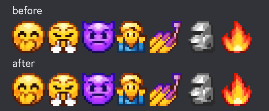 EmilPixel's tweet image. I fixed the rendering of my emojis on discord, finally crisp ✨
