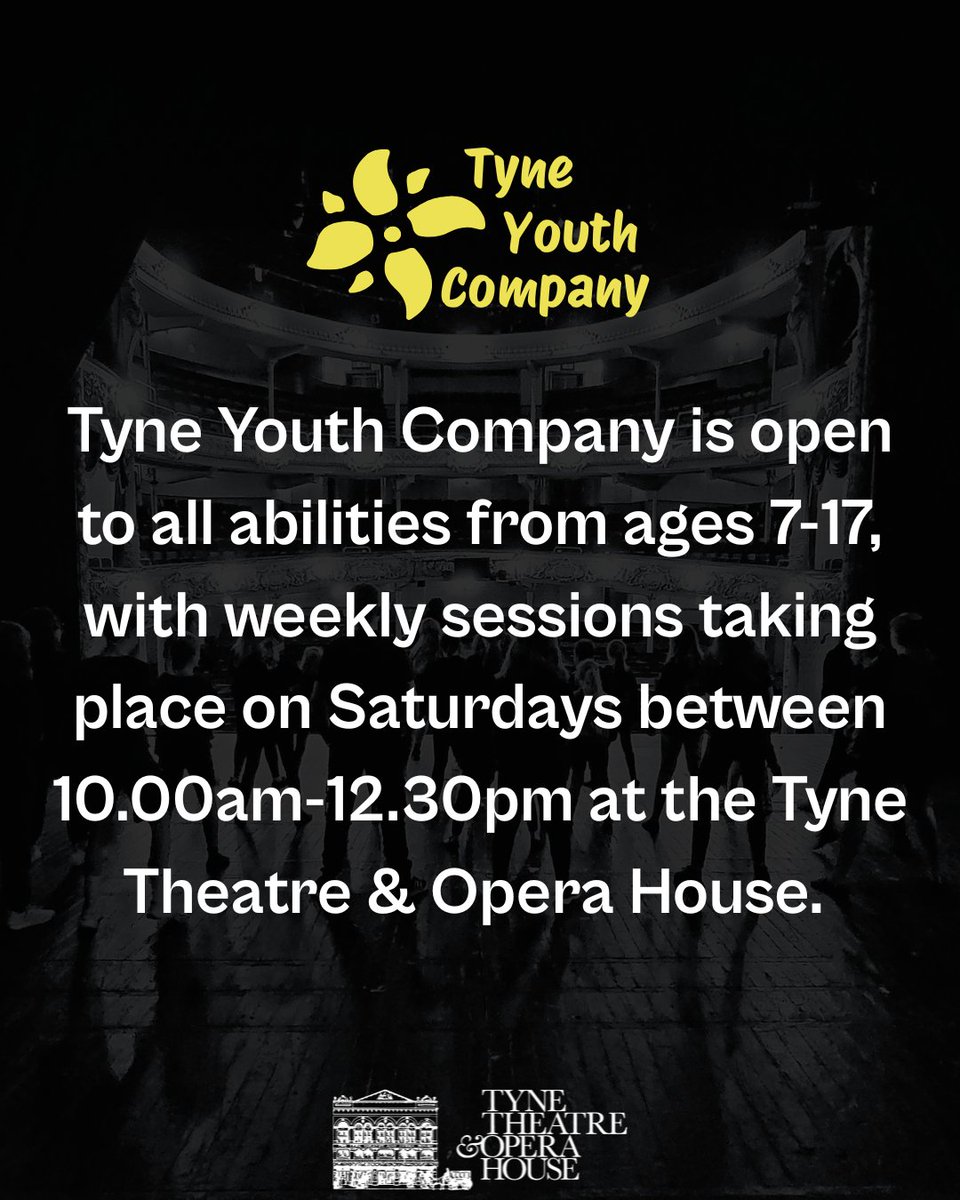 TyneOperaHouse's tweet image. Tyne Youth Company relaunches this September for 7-17 year olds of all abilities to develop skills in acting, dancing and singing. Members will also have the opportunity to perform on our iconic stage 🎭
Find out more: bit.ly/TyneYouth ℹ️