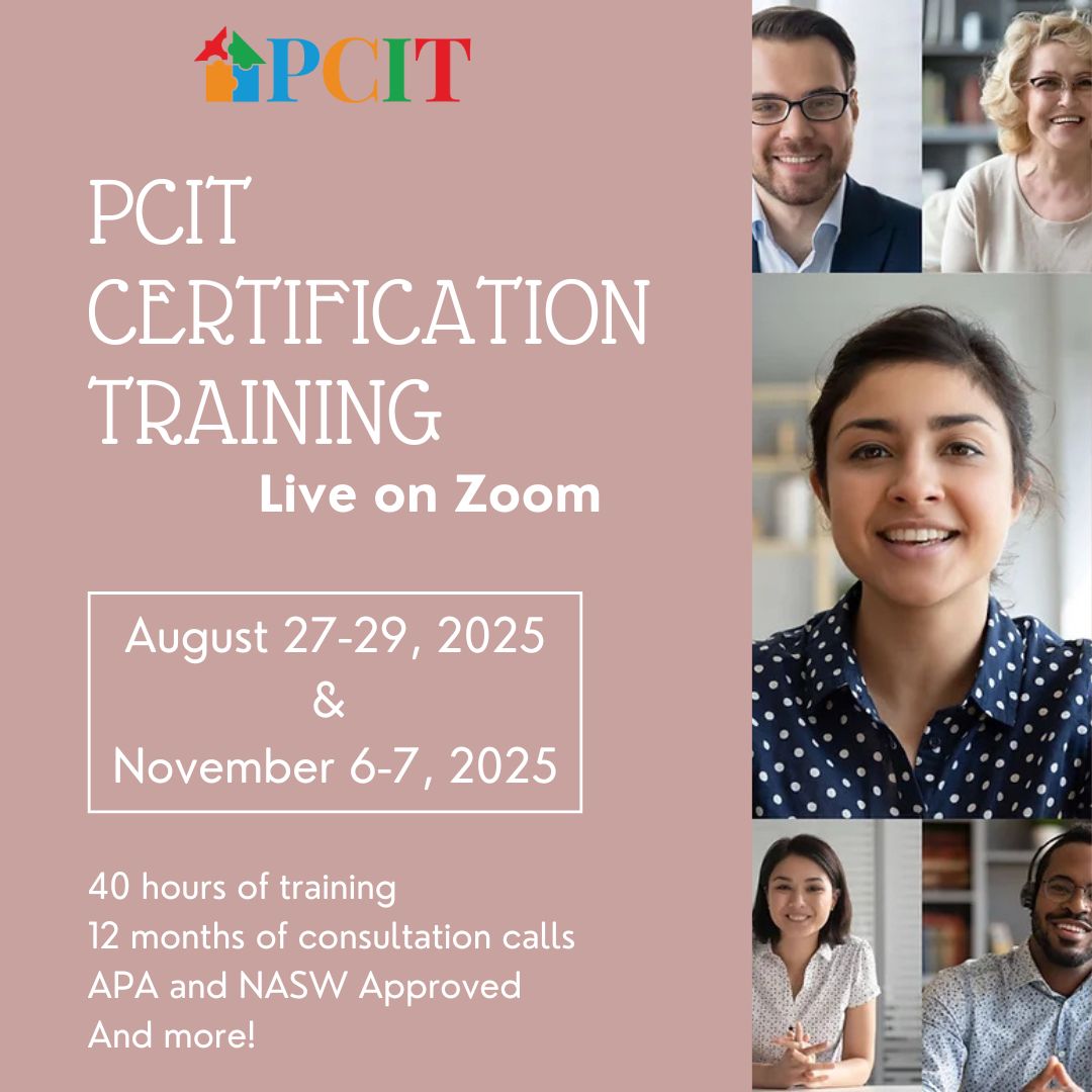 PCIT_Inc's tweet image. Our next Live PCIT Certification Training is filling up fast. Only a few spots left in our August 27-29, 2025 &amp;amp; November 6-7, 2025 cohort. For full training details visit: parentchildinteractiontherapy.com/upcoming-pcit-…