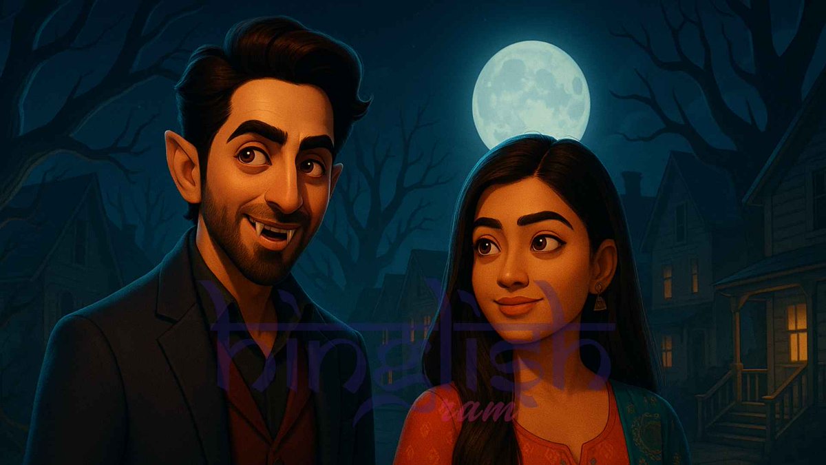 hinglishgram's tweet photo. 🎬 Badi khabar: Ayushmann-Rashmika ki horror-comedy Thama aa rahi hai is Diwali!
Pehli baar Bollywood mein vampire + comedy + crossover universe ka dhamaka. 🧵👇 https://t.co/jC7pSXhpPP