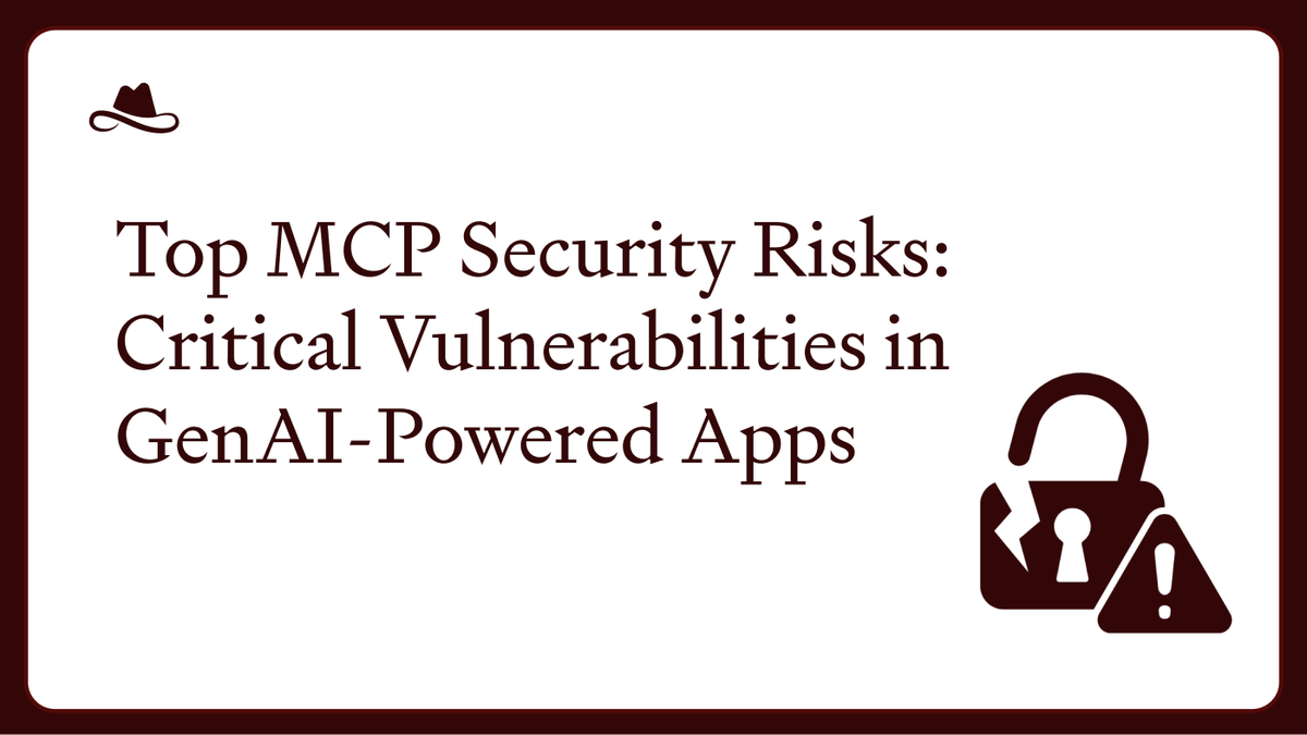 GenAI apps powered by #MCP are fast, modular, and vulnerable🚨 
<a href="/DrorOphir/">Ophir Dror</a> &amp; <a href="/BLanyado/">bar lanyado</a>  reveal the top 10 security risks, real-world exploits &amp; how to defend against them 👇
eu1.hubs.ly/H0lKGpv0

#GenAI #CyberSecurity #AIsecurity #LLM #Lasso