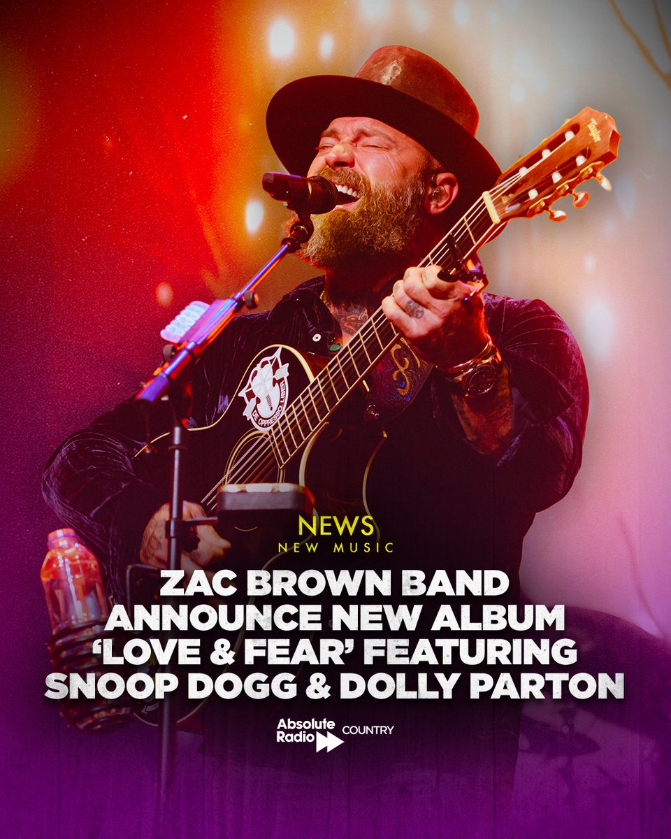 Absolute Radio Country (@arcountry) on Twitter photo .@ZacBrownBand have announced their brand new album 'Love & Fear'! It's set to feature collaborations with @Snoopdogg, <a href="/realmarcusking/">Marcus King</a> and the one and only <a href="/DollyParton/">Dolly Parton</a>. 👌
The first single, “Let It Run” feat. Snoop Dogg comes out Friday (18 July). .@ZacBrownBand have announced their brand new album 'Love & Fear'! It's set to feature collaborations with @Snoopdogg, <a href="/realmarcusking/">Marcus King</a> and the one and only <a href="/DollyParton/">Dolly Parton</a>. 👌
The first single, “Let It Run” feat. Snoop Dogg comes out Friday (18 July).