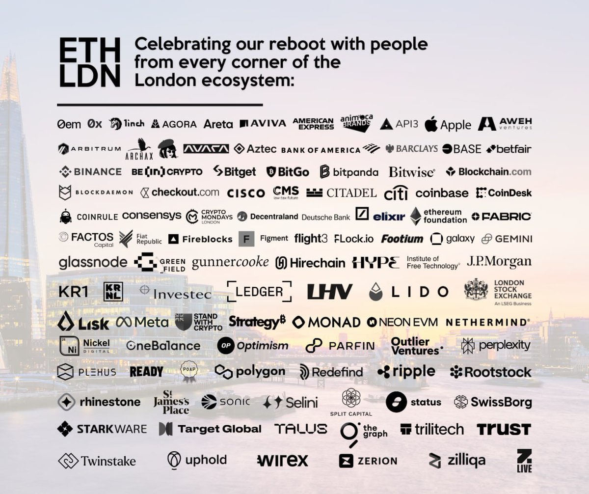ETHLDN's tweet photo. We've just released 50 extra tickets, bringing us to nearly 500 sign-ups for the Ethereum London relaunch x Ethereum 10th anniversary event!

We know many of you like to be fashionably late, but if you've already been accepted, make sure you arrive on time to guarantee entry! https://t.co/FtCWT1q9tI
