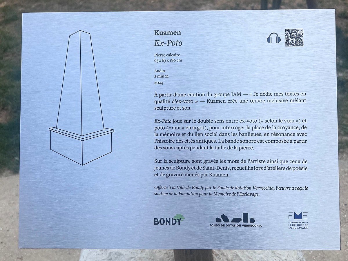 Merci à tous ceux présents à l’inauguration de mon œuvre Ex-Poto à Bondy ce 14 juillet 🙏🏽✊🏽