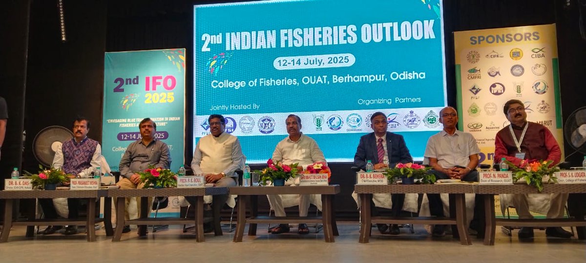 On the second Day of 2nd IFO-2025, Sj. Bibhuti Bhusan Jena, Hon'ble Minister of commerce, Transport, Steel &amp; Mines, GoO inaugurated the ''Kissan Mela &amp; Industry Conclave" at College of Fisheries, Rangeilunda on 13.07.2025 in presence of Prof. P. K. Roul, Hon'ble VC, OUAT.