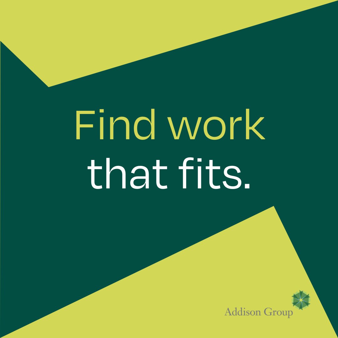 Finding a job that matches your goals makes all the difference. Let Addison Group find you work that fits.🧩