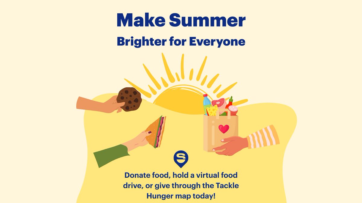 Summer’s here, but hunger doesn’t take a vacation. Whether it’s fruit, dairy, or dollars, every bit helps.📍 Find a local pantry near you or donate now at map.tacklehunger.org.

#TackleHunger #SummerOfService #NoBreaksFromHunger #EndHungerNow
