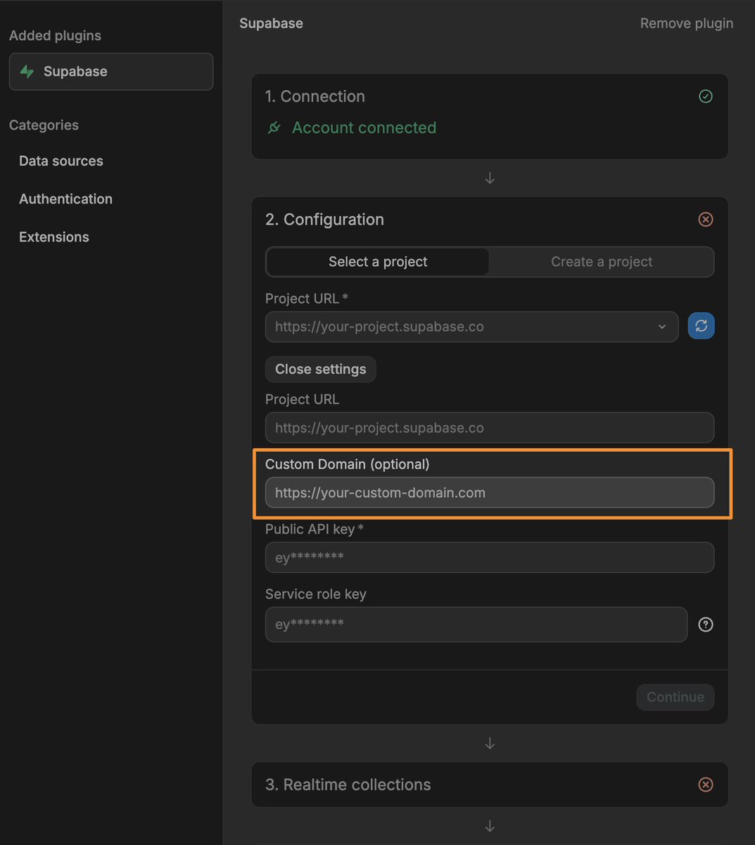 weweb_io's tweet image. 🛠️ New Update for Supabase users authenticating via SSO:
You can now define a Custom Domain in your project settings.
• Automatically used in every Supabase workflow action
• No more default Supabase project URLs in signed links
• The original domain stays in the background…