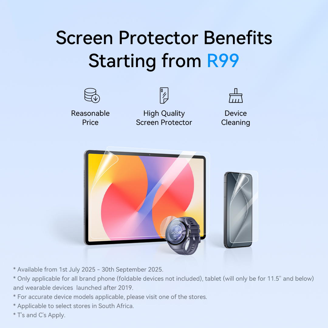 HuaweiZA's tweet image. Keep your screen looking flawless with our anti-scratch protectors! Get yours now and say Goodbye to annoying scratches.
Only available at selected HUAWEI stores!
Only applicable for selected models, foldable devices not included.
For more information, please visit:…