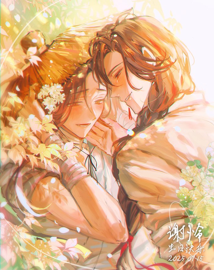 ggang_gr's tweet image. 올해도 경축드려요 전하😍❤🤍🌸🦋
#谢怜0715生日快乐