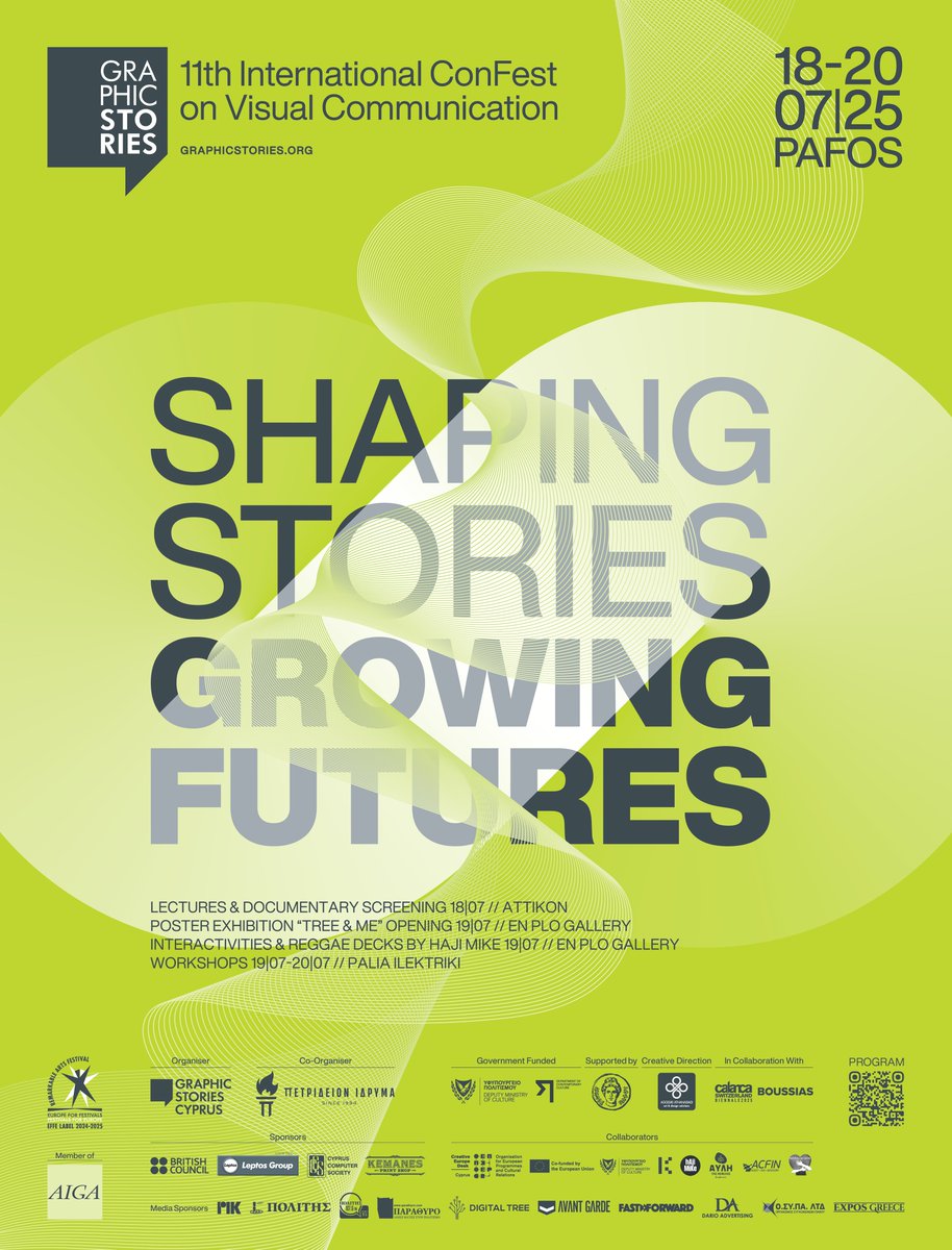 We’re proud to continue our collaboration with Graphic Stories, supporting the 11th International ConFest on Visual Communication.

This year, the festival moves to Paphos, from July 18–20, bringing together designers, creatives, and visual storytellers from Cyprus and beyond.
