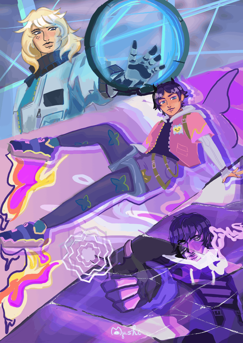 VALORANTfr's tweet image. Un très joli fanart réalisé par @mushi_alkari représentant Clove, Deadlock et ISO !
Vous avez un main parmi les trois ? 💜