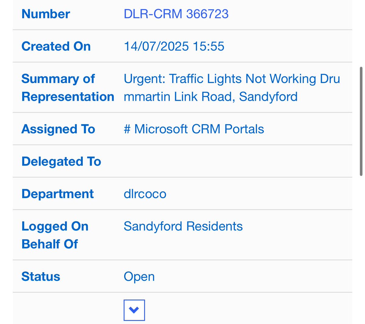 ⚠️ Please take caution, traffic lights out on Drummartin Link Road, Sandyford ⚠️

The traffic lights at two junction on the Drummartin Link Road, R133, heading from Sandyford into town are currently out. 

Please therefore take extreme caution while going through the junction. I