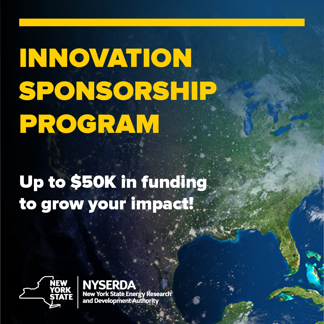 Does your organization support founders, businesses, &amp; communities advancing energy innovation in NYS? Apply now for up to $50K in yearly funding to grow your impact through NYSERDA’s Innovation Sponsorship program! on.ny.gov/4k2ws0R