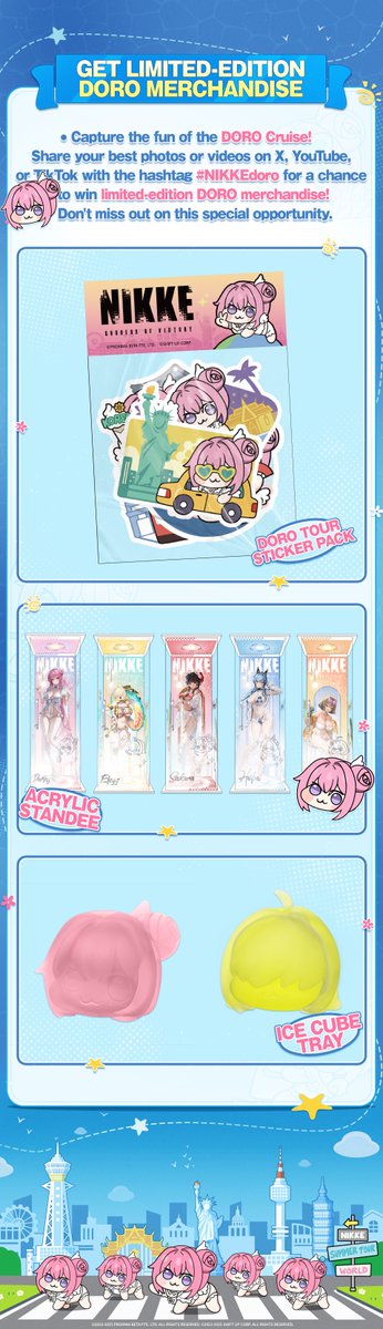 NIKKE_en's tweet image. 【DoroFamily's Summer Tour - New York City 🗽】
Doro is Heading to New York! 
Looks like she's super happy just being around your scent~
Stay alert—you never know when she might appear... 👀
📅 Date: July 18th (Friday) ~ July 19th (Saturday) (PT)
📍 Location: New York City 🗽…