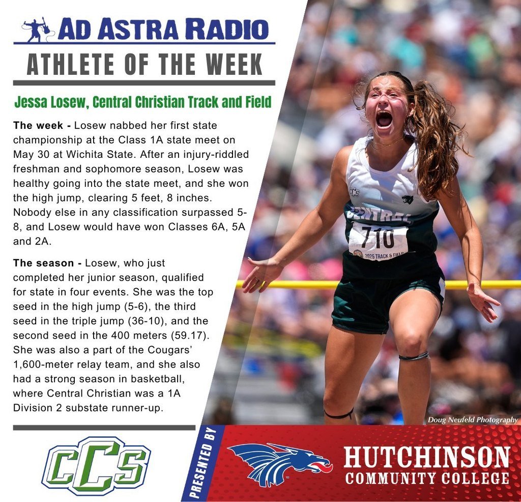 Congratulations to Jessa Losew who was selected as Ad Astra Radio's Athlete of the Week earlier this month!