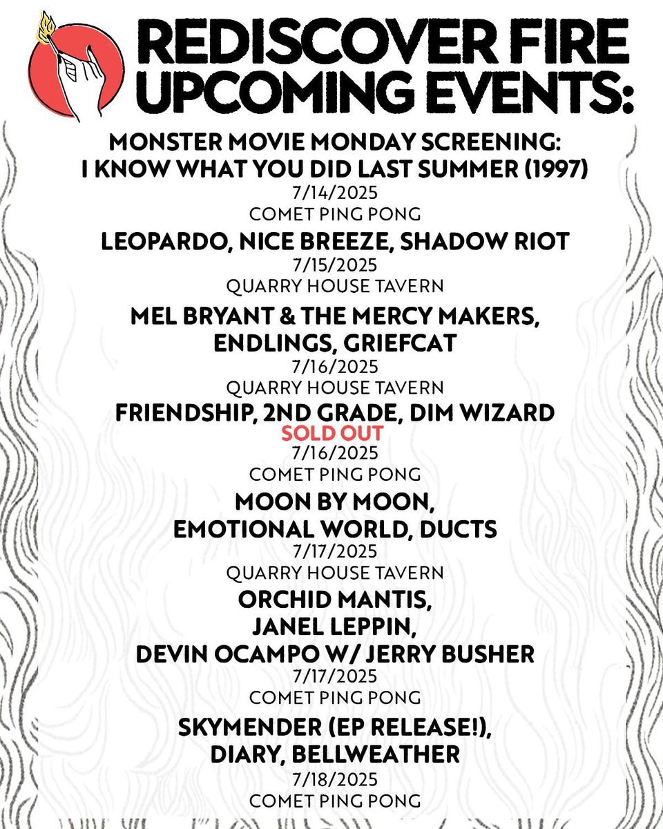 Rediscover Fire Booking (@rediscover_fire) on Twitter photo 🔥UPCOMING EVENTS🔥
At Quarry House Tavern and <a href="/cometpingpong/">Comet Ping Pong</a>!
Grab tickets now!
🎟: rediscoverfirebooking.com 🔥UPCOMING EVENTS🔥
At Quarry House Tavern and <a href="/cometpingpong/">Comet Ping Pong</a>!
Grab tickets now!
🎟: rediscoverfirebooking.com