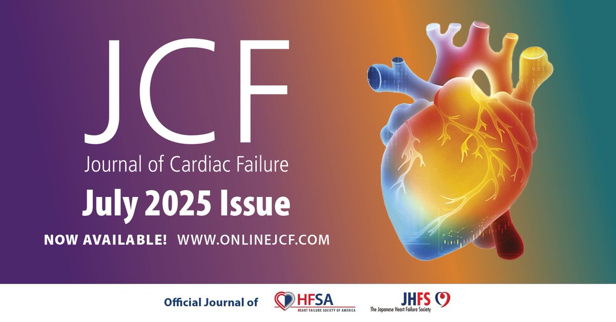 HFSA's tweet image. The July Issue of @JCardFail is now available online!
▶️ GLF-1 RA in Non-obese Patients with DM2 and HFpEF
▶️ Therapeutic Ketosis for HF
▶️ Utility of mTOR Inhibitors in Cardiac Sarcoidosis
Check it out: onlinejcf.com/current#