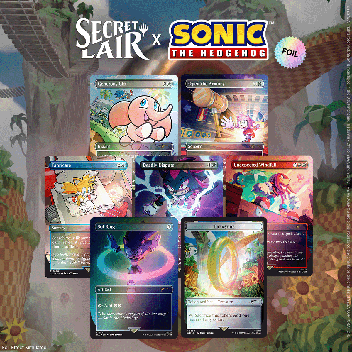 sonic_hedgehog's tweet image. The @MTGSecretLair x Sonic Superdrop is available NOW! Hurry over to add these unique cards to collection today!
Order here: bit.ly/SonicxMTG