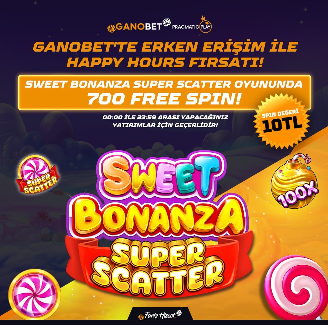 GANOBET İLE ERKEN ERİŞİM + HAPPY HOURS FIRSATI!

💎 Sadece GANOBET üyelerine özel:
🎰Bugün oyuna ilk sen gir, 700 Free Spin’e kadar kazan!

💸 500TL ve üzeri yatırımına özel
🎁 Spin değerleri 10TL'ye kadar çıkıyor!

🗓 Promosyon sadece 15 Temmuz günü geçerli!
