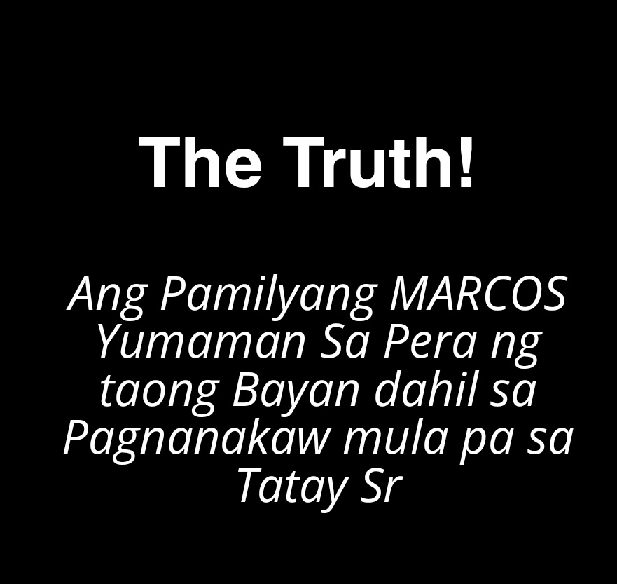 NationPinoy's tweet photo. Ang katotohanan sa Pamilyang MARCOS.... https://t.co/WokDHq4SKt