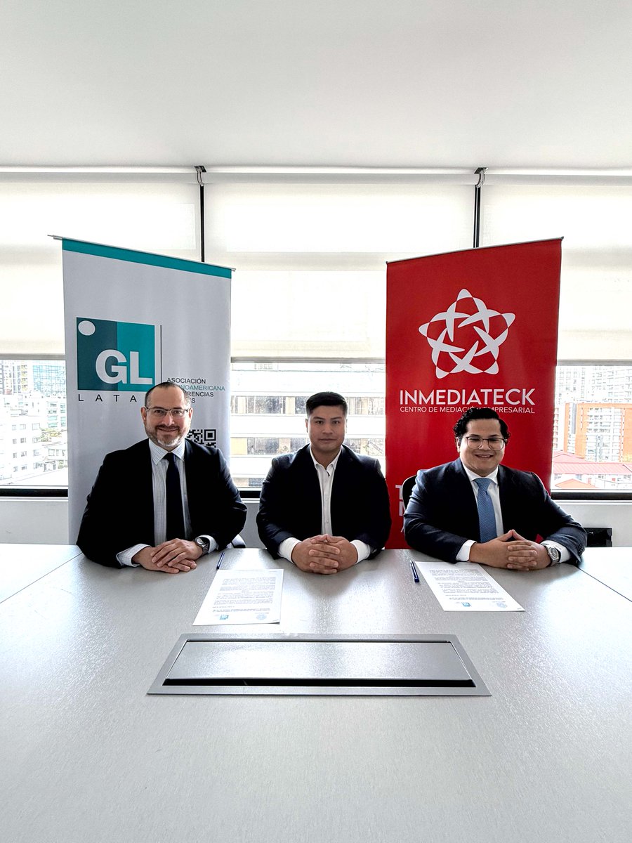 inmediateck's tweet photo. #CONVENIOS | Inmediateck y GL LATAM han suscrito un convenio que nos beneficiará mutuamente 🌎🏛️
Esta alianza reafirma nuestro compromiso con la mediación empresarial y la formación profesional en Ecuador.
#Inmediateck #GLLATAM #DDCAcademia #Mediación #Capacitación #Ecuador https://t.co/Ea0irmPpjU