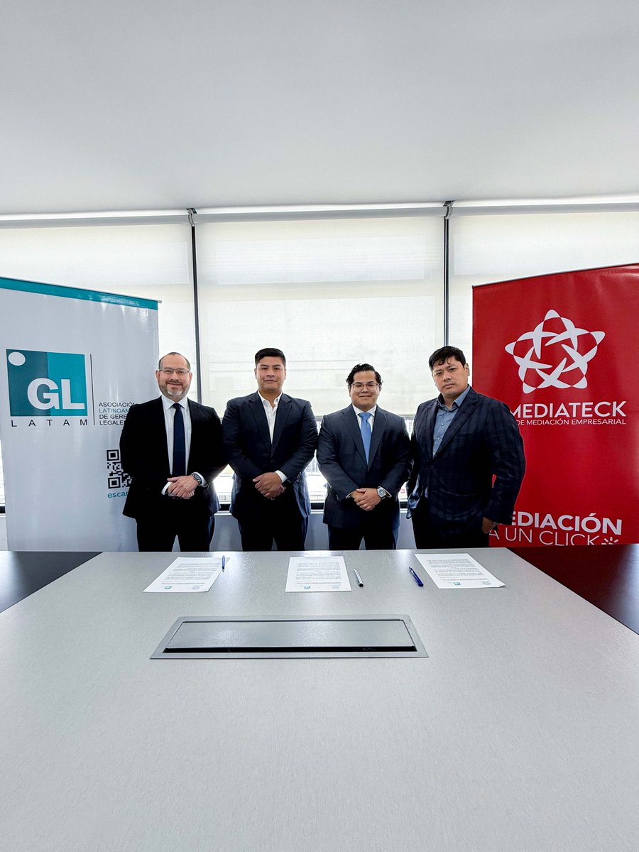 inmediateck's tweet photo. #CONVENIOS | Inmediateck y GL LATAM han suscrito un convenio que nos beneficiará mutuamente 🌎🏛️
Esta alianza reafirma nuestro compromiso con la mediación empresarial y la formación profesional en Ecuador.
#Inmediateck #GLLATAM #DDCAcademia #Mediación #Capacitación #Ecuador https://t.co/Ea0irmPpjU