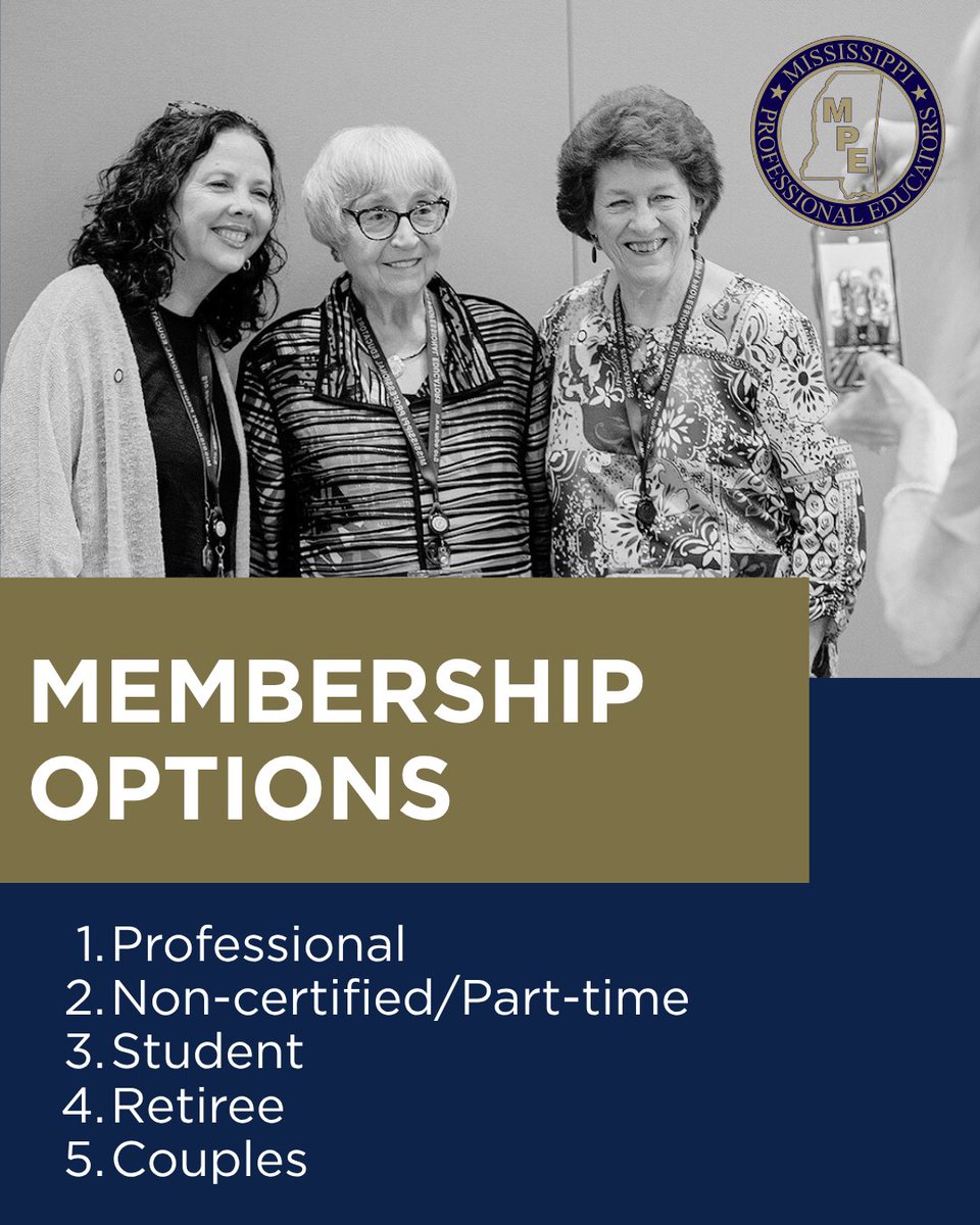 MSProfEd's tweet image. Curious about becoming a MPE member? In addition to certified educators, we offer membership options for non-certified &amp;amp; part-time school employees, students in education programs, &amp;amp; retired educators. To learn more about becoming an MPE member, visit mpe.org/general/regist…