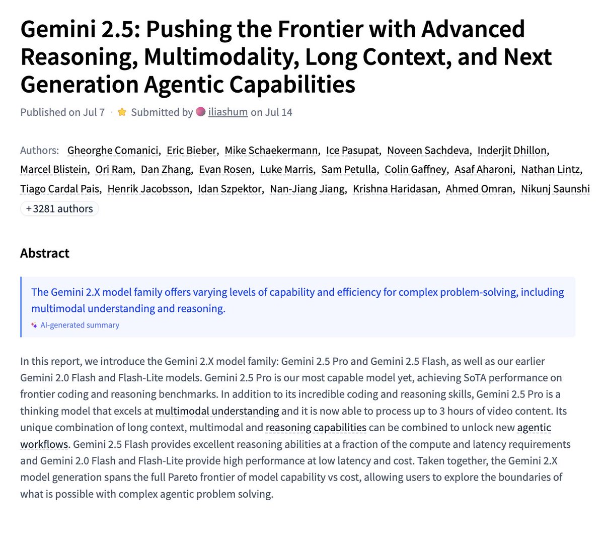 _akhaliq's tweet image. Gemini 2.5

Pushing the Frontier with Advanced Reasoning, Multimodality, Long Context, and Next Generation Agentic Capabilities