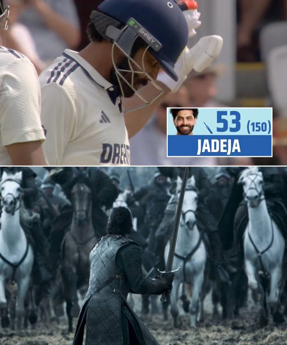 Sir Jadeja fighting for India in England.. We have seen it before! 🫡 

#ENGvsIND #RavindraJadeja | 📸 : JioStar #JioHotstar #jadeja #LordsTest  #INDvsENG #Jaddu #Siraj  #dsp