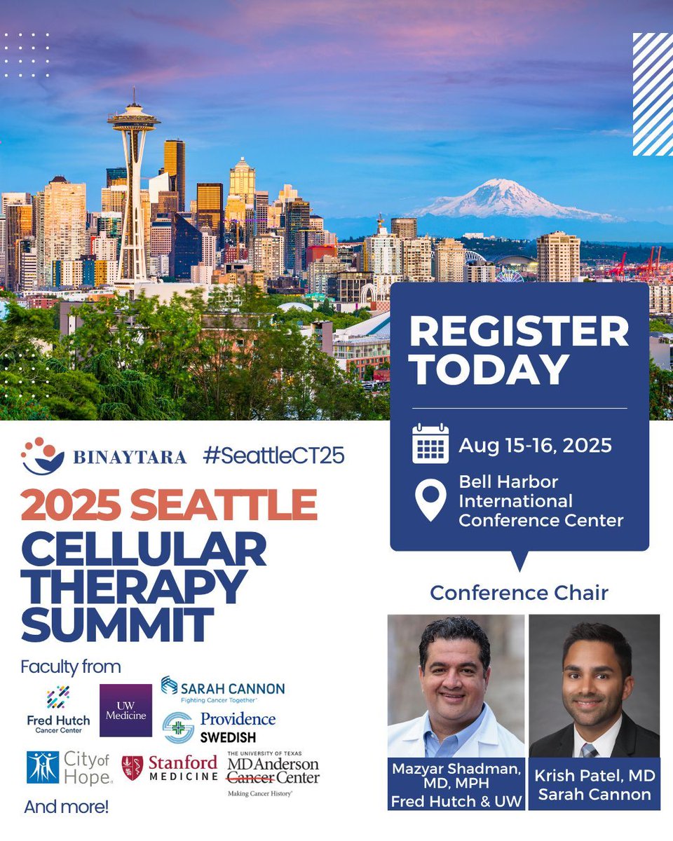 Binaytara (@binaytara) on Twitter photo Join the CME/ACPE-accredited 2025 Seattle Cellular Therapy Summit, where Dr. <a href="/mshadman/">Mazyar Shadman, MD MPH</a>, Dr. <a href="/KrishPatelMD/">Krish Patel</a>, and other leading experts deliver insights on CAR T therapies, #lymphoma management, and breakthrough strategies for hematologic malignancies. Register NOW: Join the CME/ACPE-accredited 2025 Seattle Cellular Therapy Summit, where Dr. <a href="/mshadman/">Mazyar Shadman, MD MPH</a>, Dr. <a href="/KrishPatelMD/">Krish Patel</a>, and other leading experts deliver insights on CAR T therapies, #lymphoma management, and breakthrough strategies for hematologic malignancies. Register NOW: