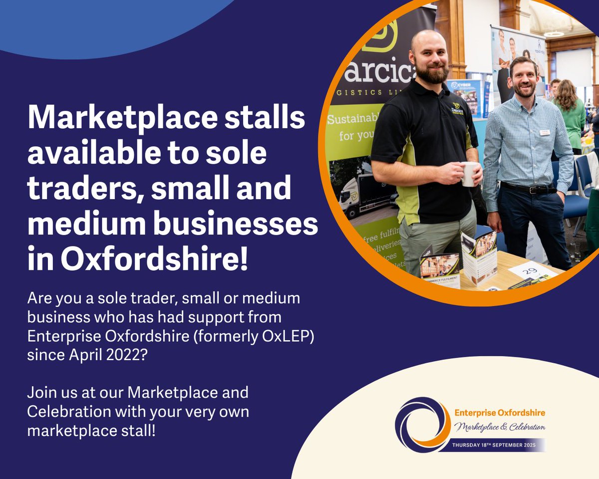 Last-Minute Opportunity: Marketplace Stalls Available!

Are you looking for a fantastic opportunity to showcase your products or services? We have a few marketplace stalls that have just become available! Email business@enterpriseoxfordshire.com by Thursday for details.
