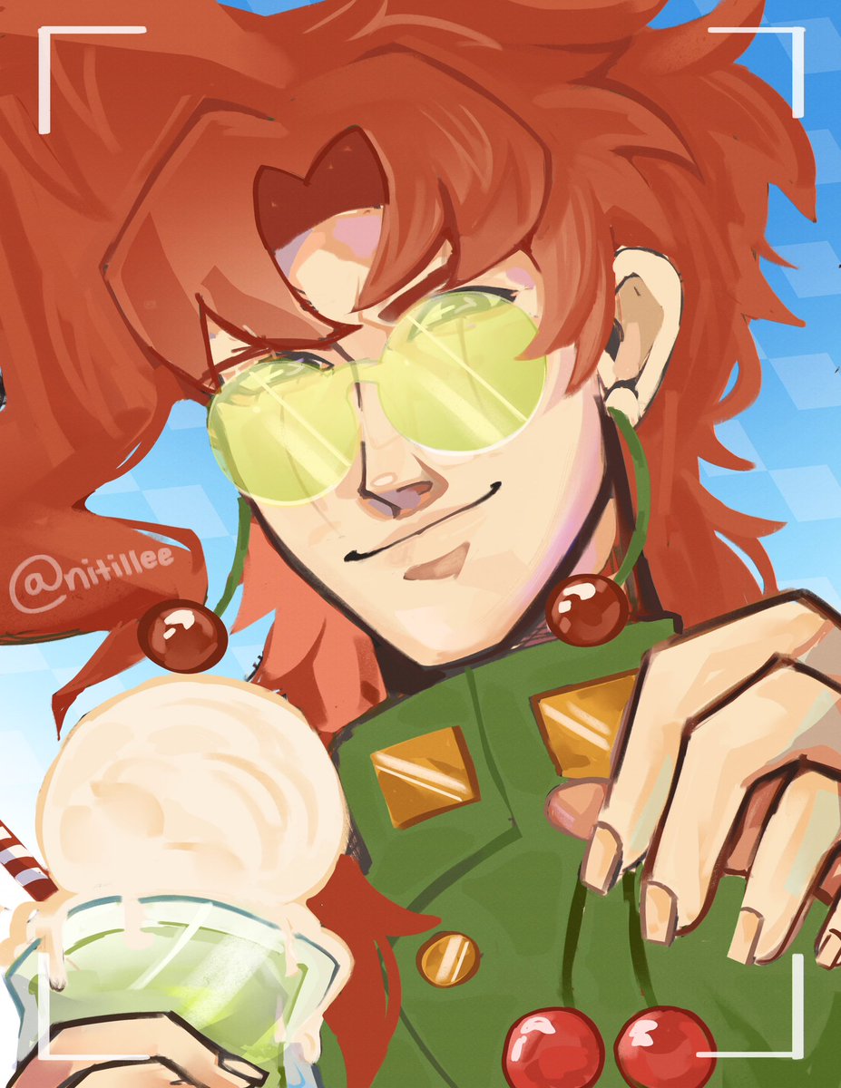 nitillee's tweet image. summer vacation!! i wanna try a melon soda float🙂‍↕️
#JJBA #jjbafanart