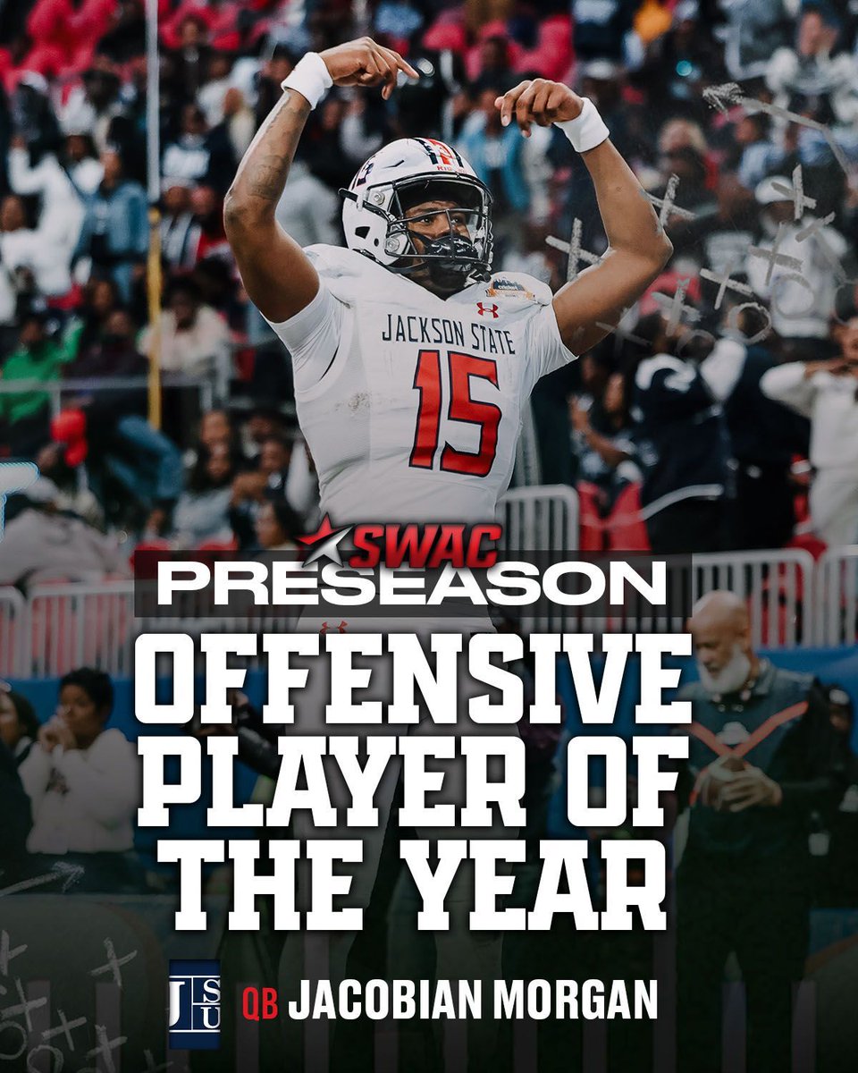 2025 #SWACFB Preseason Offensive Player of the Year 🏈 

QB Jacobian Morgan  | @gojsutigers