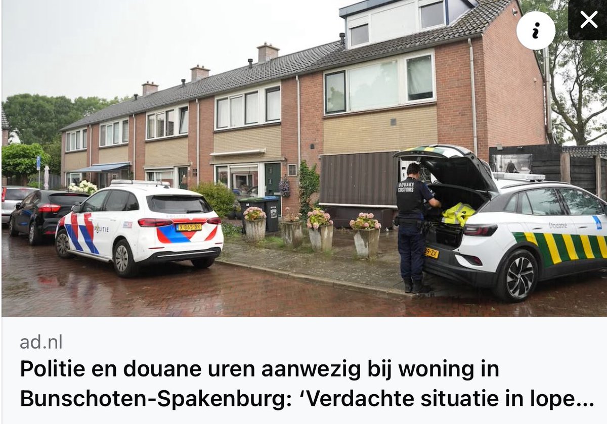 Politie en Douane doen inval bij woning Bunschoten-Spakenburg
